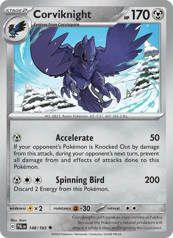 Corviknight 148 Paldea Evolved (SV2) Pokemon Card