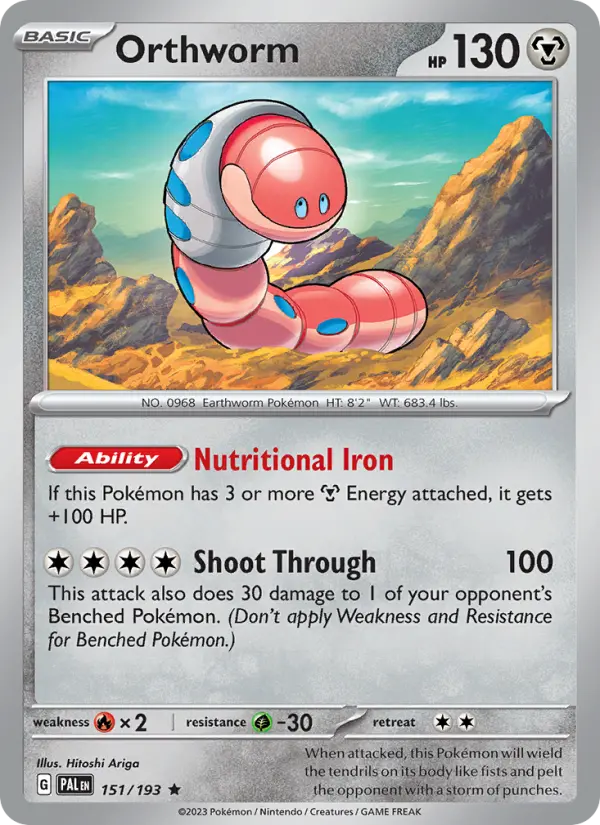 Orthworm 151 Paldea Evolved (SV2) Pokemon Card