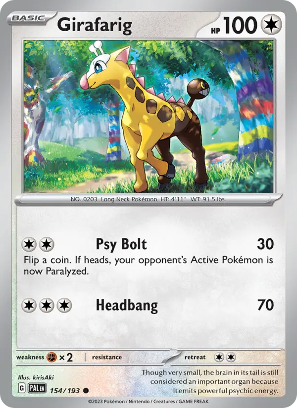 Girafarig 154 Paldea Evolved (SV2) Pokemon Card