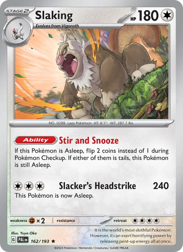 Slaking 162 Paldea Evolved (SV2) Pokemon Card