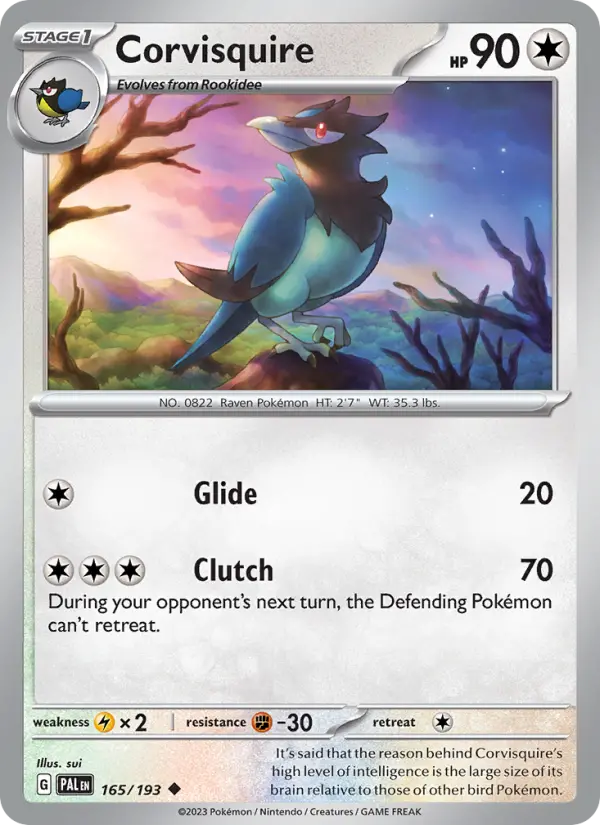 Corvisquire 165 Paldea Evolved (SV2) Pokemon Card
