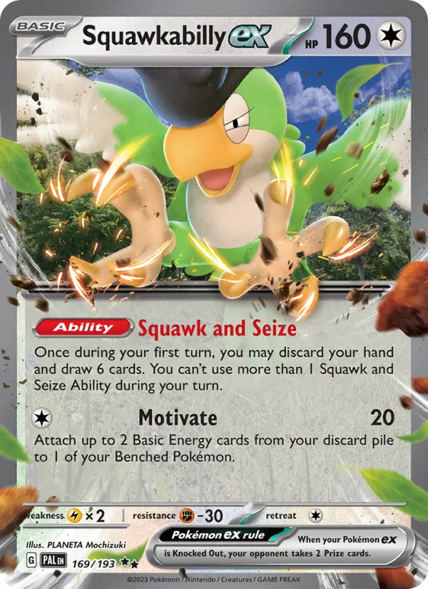 Squawkabilly ex 169 Paldea Evolved (SV2) Pokemon Card