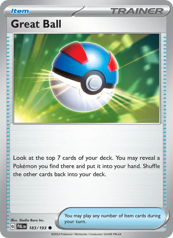 Great Ball 183 Paldea Evolved (SV2) Pokemon Card