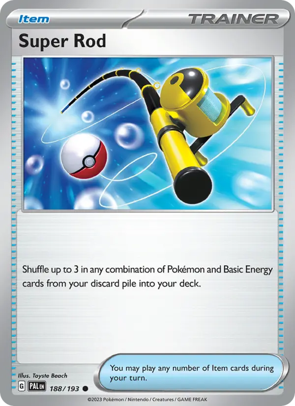 Super Rod 188 Paldea Evolved (SV2) Pokemon Card