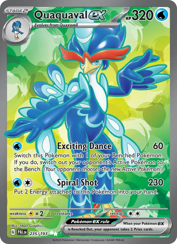 Quaquaval ex 235 Paldea Evolved (SV2) Pokemon Card
