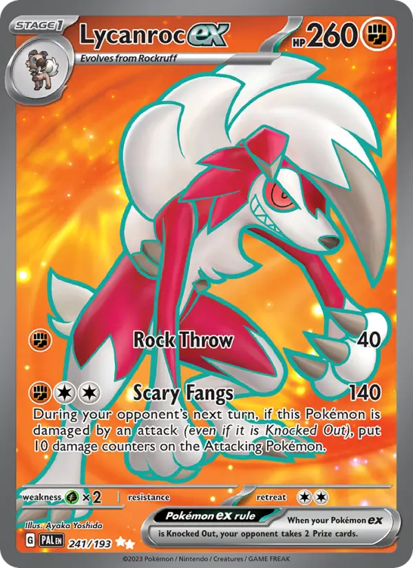 Lycanroc ex 241 Paldea Evolved (SV2) Pokemon Card