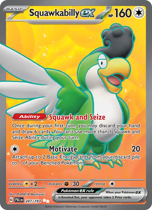Squawkabilly ex 247 Paldea Evolved (SV2) Pokemon Card