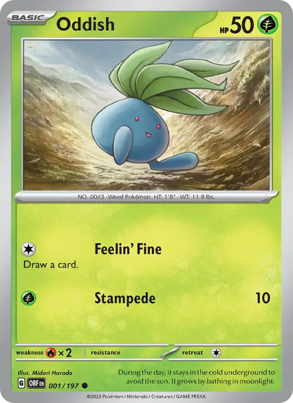 Oddish 001 Obsidian Flames (SV3) Pokemon Card