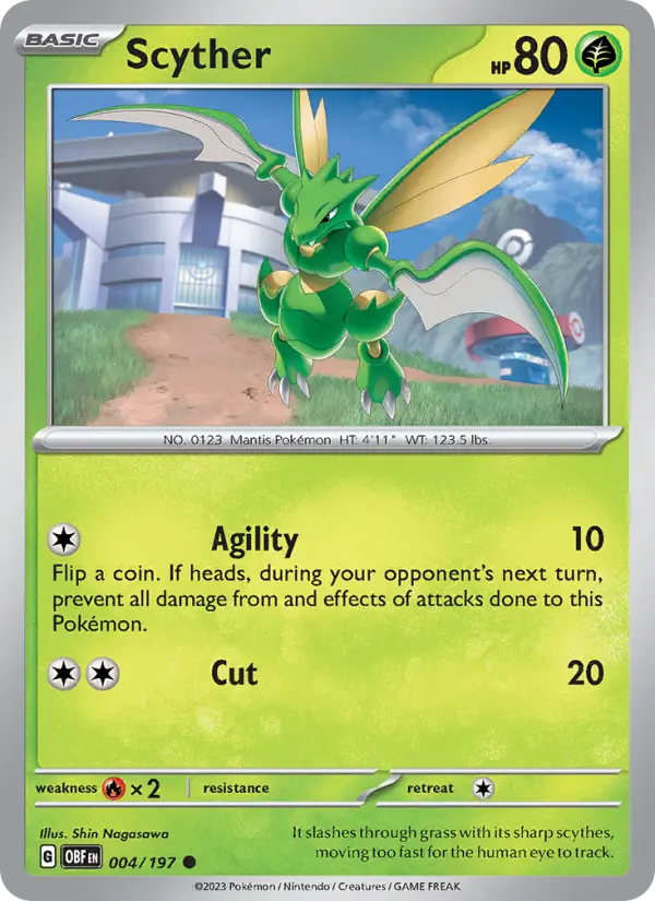 Scyther 004 Obsidian Flames (SV3) Pokemon Card