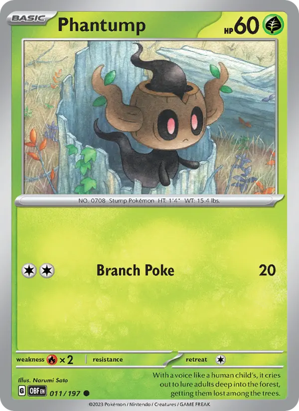 Phantump 011 Obsidian Flames (SV3) Pokemon Card
