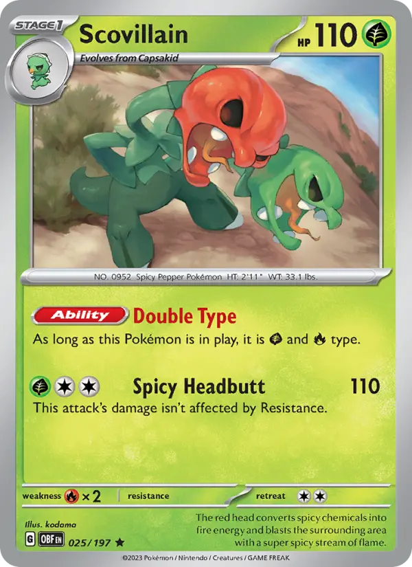 Scovillain 025 Obsidian Flames (SV3) Pokemon Card