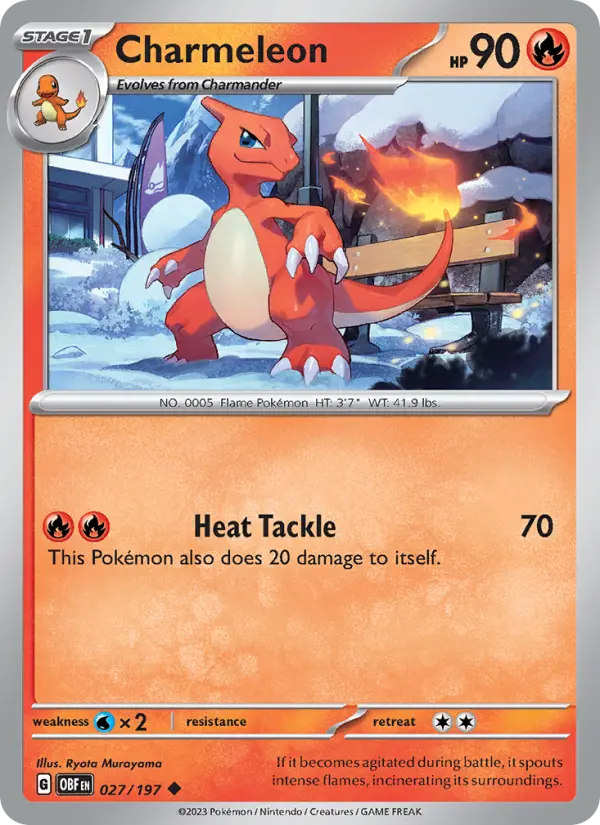 Charmeleon 027 Obsidian Flames (SV3) Pokemon Card