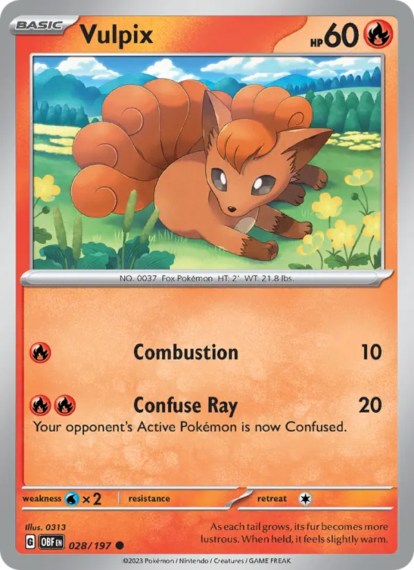 Vulpix 028 Obsidian Flames (SV3) Pokemon Card