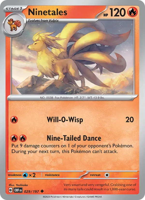 Ninetales 029 Obsidian Flames (SV3) Pokemon Card