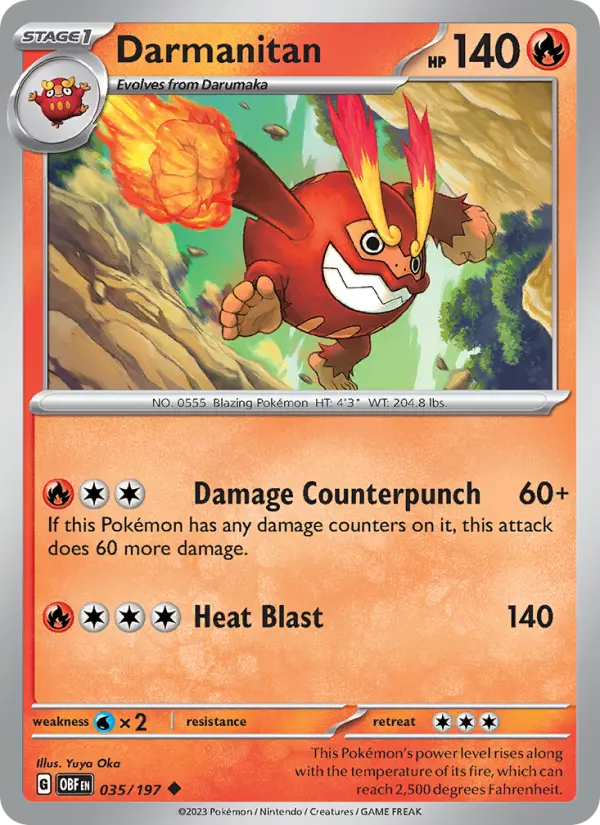 Darmanitan 035 Obsidian Flames (SV3) Pokemon Card