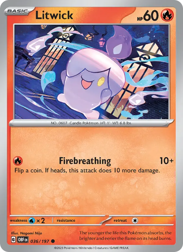 Litwick 036 Obsidian Flames (SV3) Pokemon Card