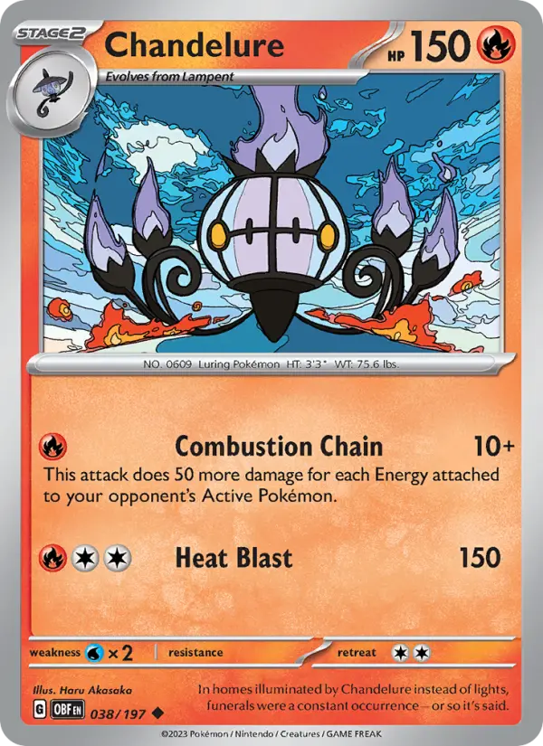 Chandelure 038 Obsidian Flames (SV3) Pokemon Card