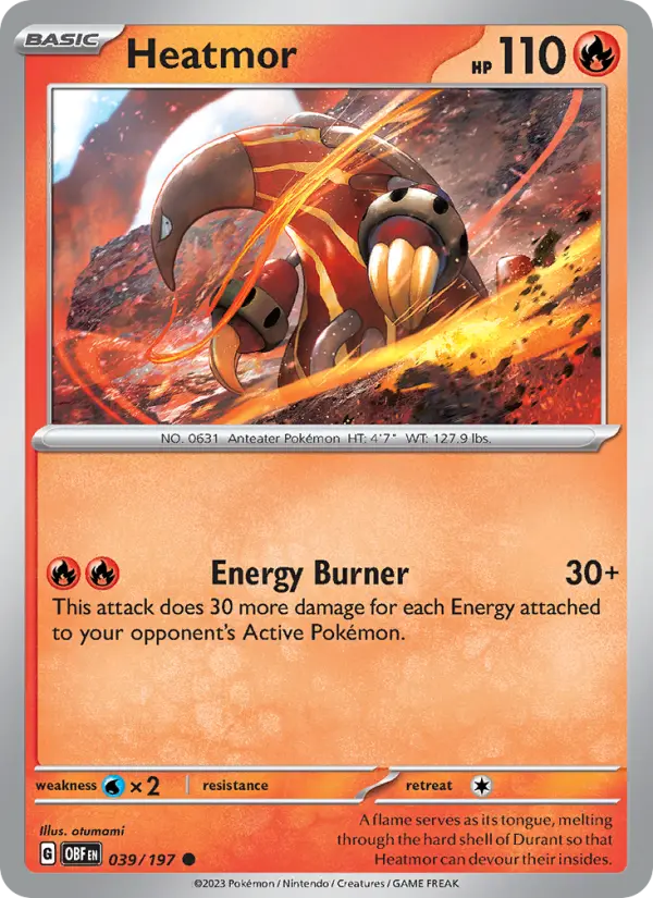 Heatmor 039 Obsidian Flames (SV3) Pokemon Card