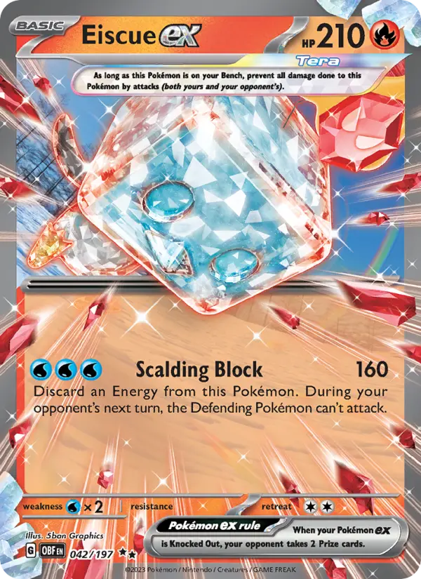 Eiscue ex 042 Obsidian Flames (SV3) Pokemon Card