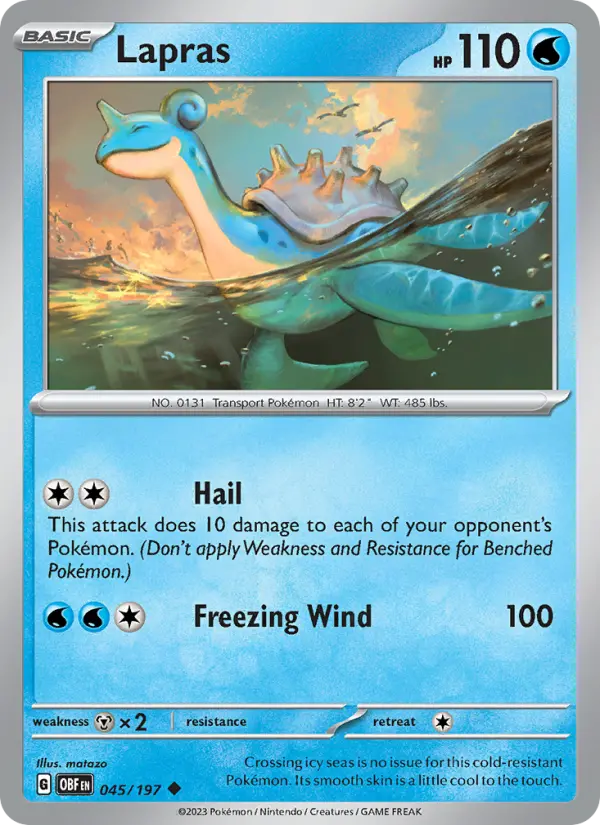 Lapras 045 Obsidian Flames (SV3) Pokemon Card