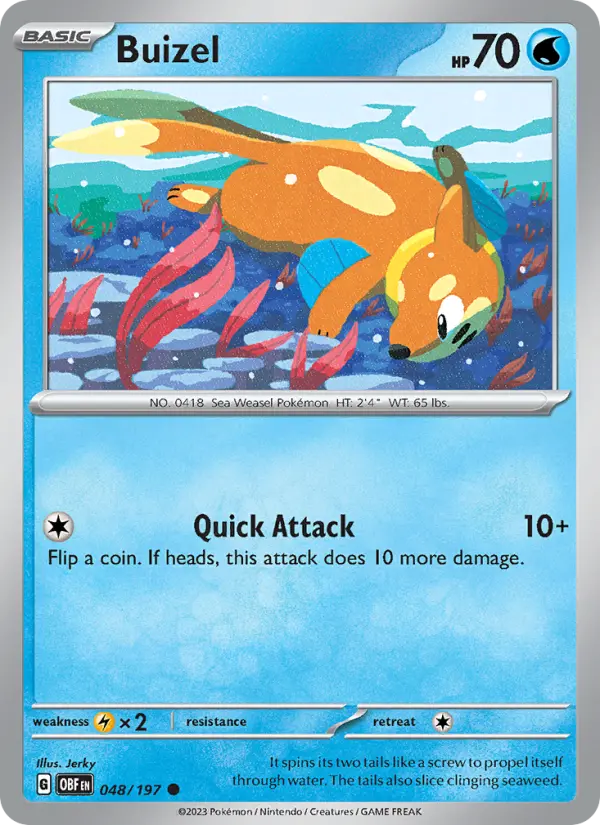 Buizel 048 Obsidian Flames (SV3) Pokemon Card