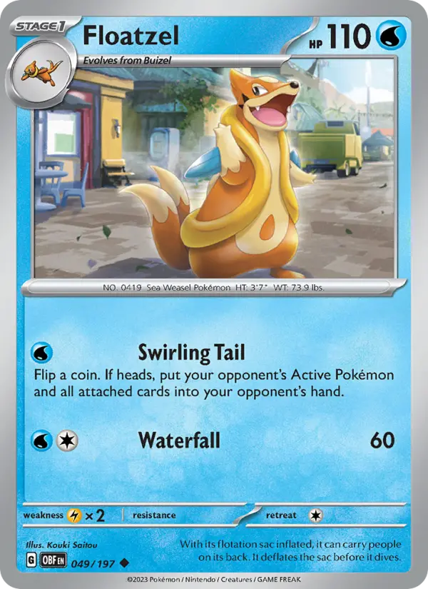 Floatzel 049 Obsidian Flames (SV3) Pokemon Card