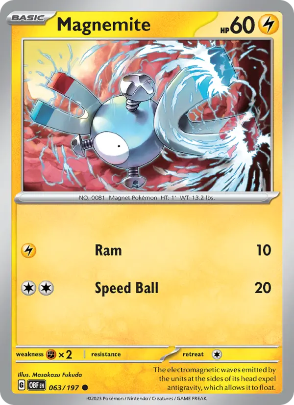 Magnemite 063 Obsidian Flames (SV3) Pokemon Card