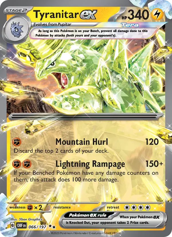 Tyranitar ex 066 Obsidian Flames (SV3) Pokemon Card