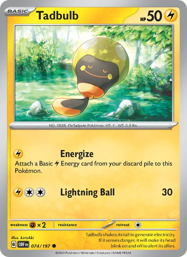 Tadbulb 074 Obsidian Flames (SV3) Pokemon Card