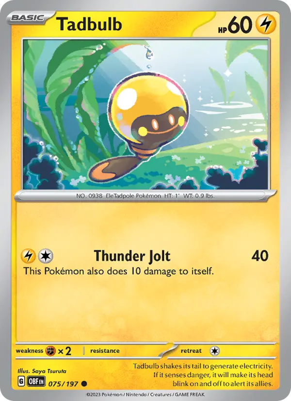 Tadbulb 075 Obsidian Flames (SV3) Pokemon Card