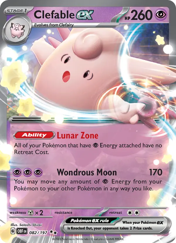 Clefable ex 082 Obsidian Flames (SV3) Pokemon Card