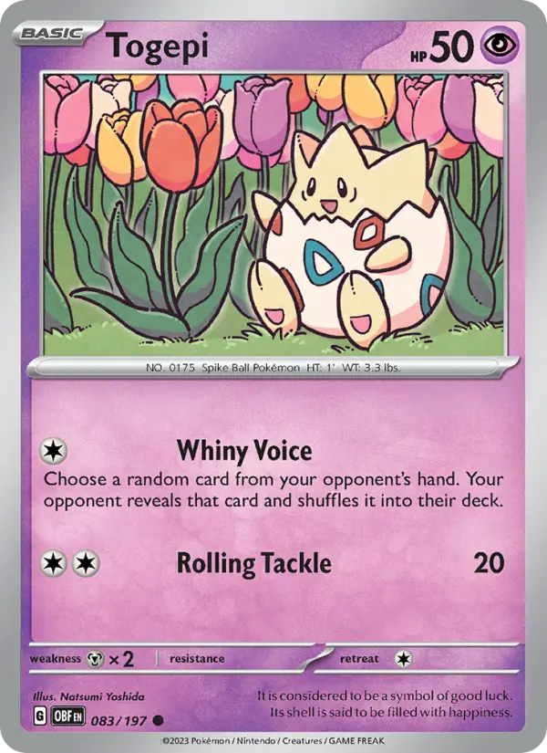 Togepi 083 Obsidian Flames (SV3) Pokemon Card