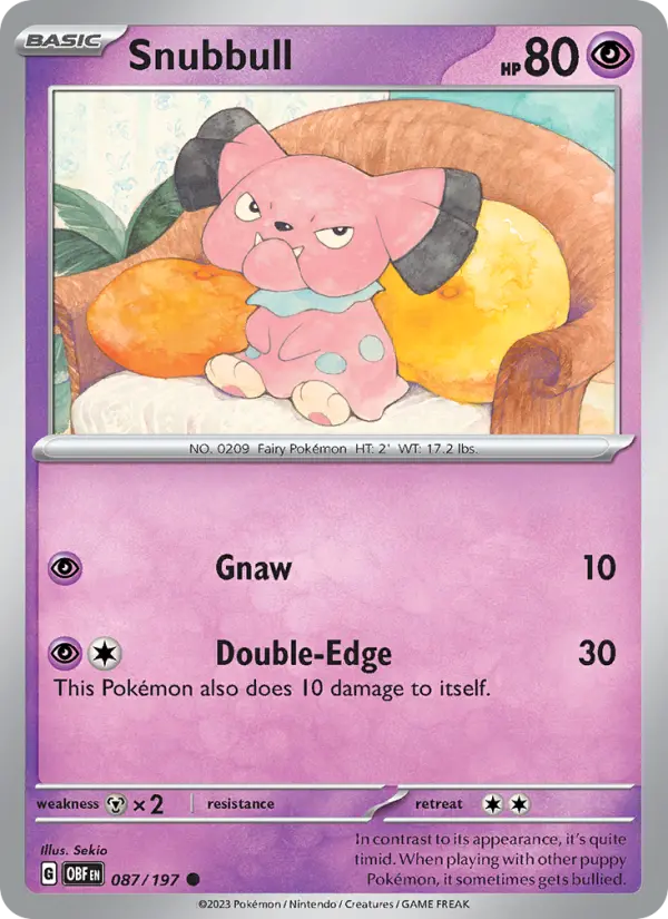 Snubbull 087 Obsidian Flames (SV3) Pokemon Card