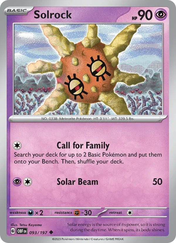 Solrock 093 Obsidian Flames (SV3) Pokemon Card