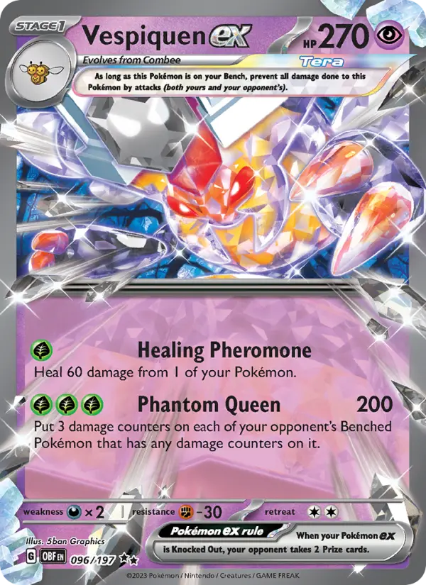 Vespiquen ex 096 Obsidian Flames (SV3) Pokemon Card