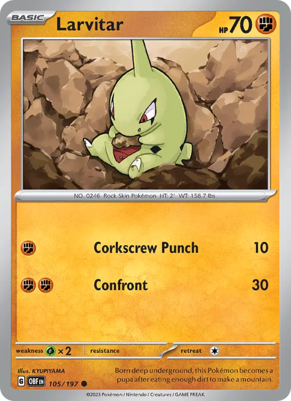 Larvitar 105 Obsidian Flames (SV3) Pokemon Card
