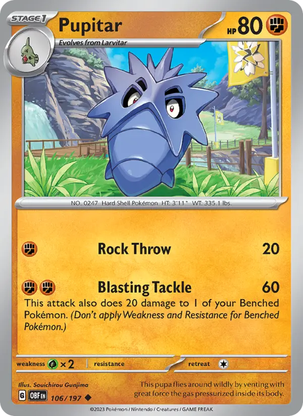 Pupitar 106 Obsidian Flames (SV3) Pokemon Card