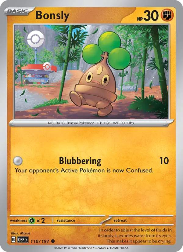 Bonsly 110 Obsidian Flames (SV3) Pokemon Card
