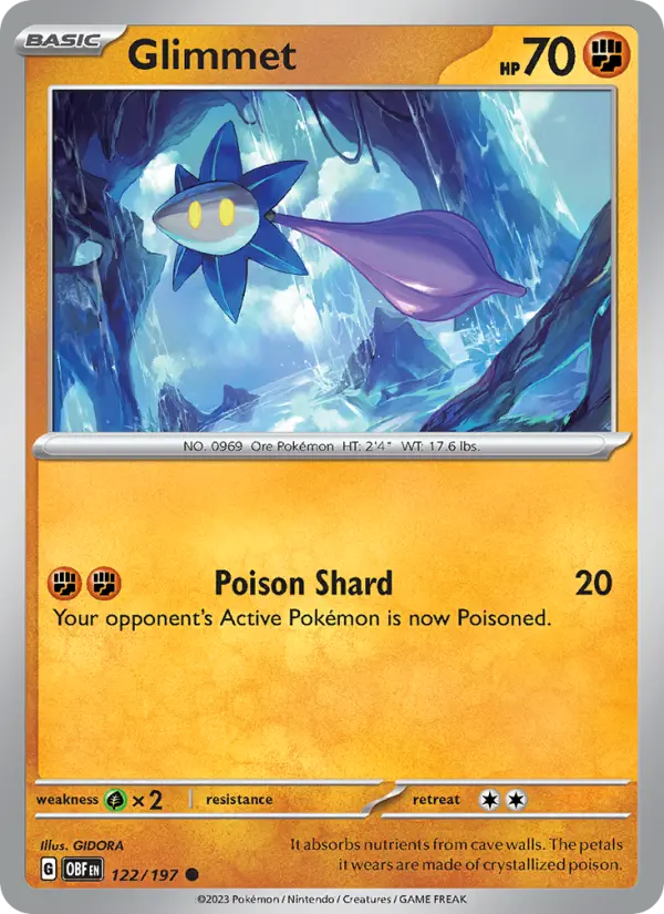 Glimmet 122 Obsidian Flames (SV3) Pokemon Card