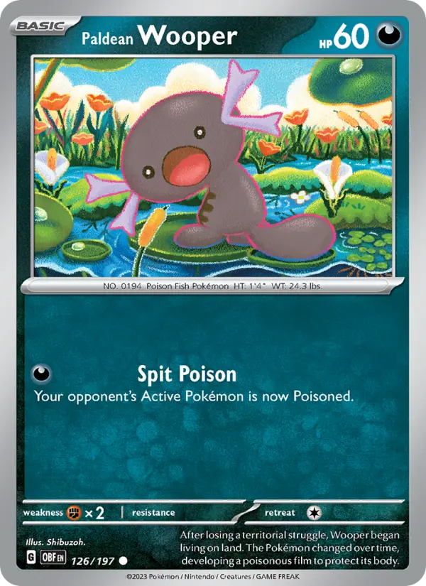 Paldean Wooper 126 Obsidian Flames (SV3) Pokemon Card