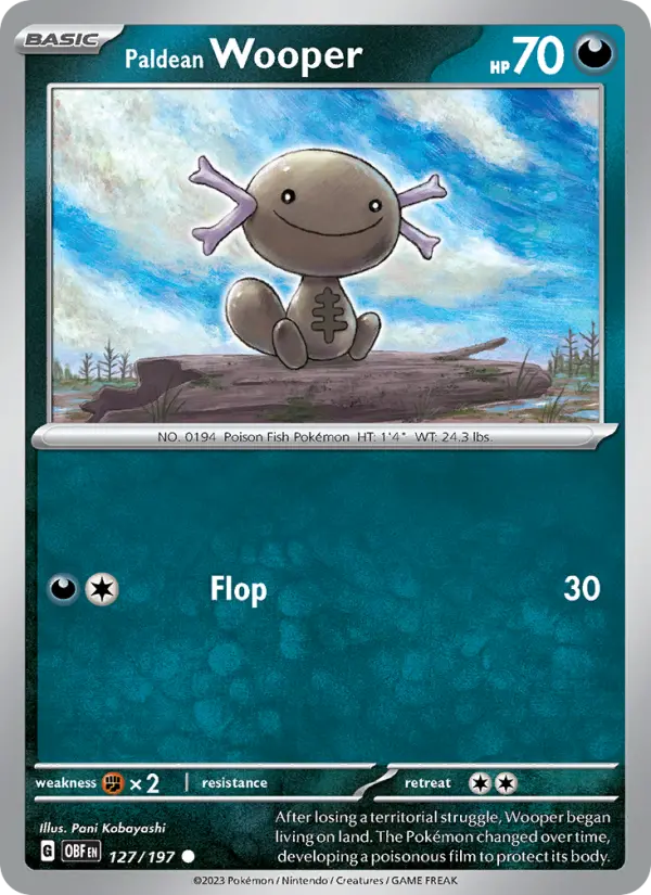 Paldean Wooper 127 Obsidian Flames (SV3) Pokemon Card
