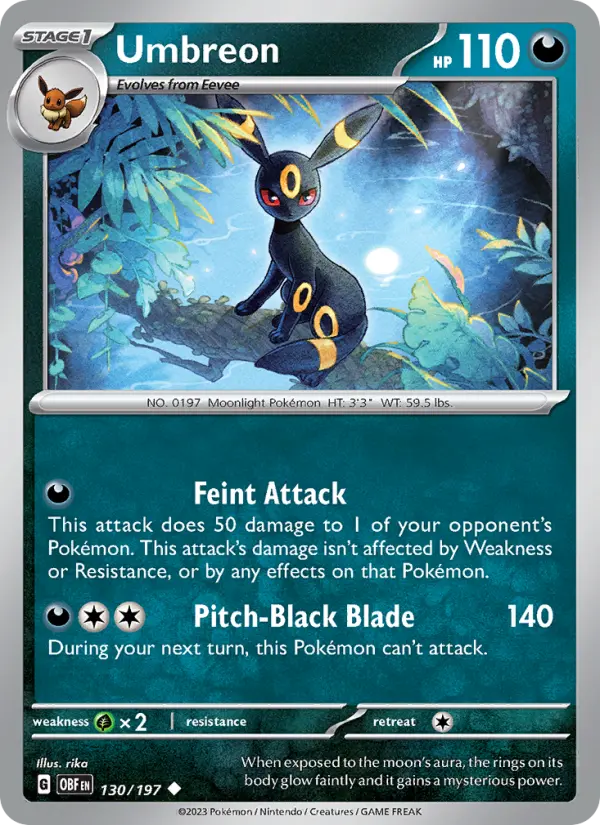 Umbreon 130 Obsidian Flames (SV3) Pokemon Card