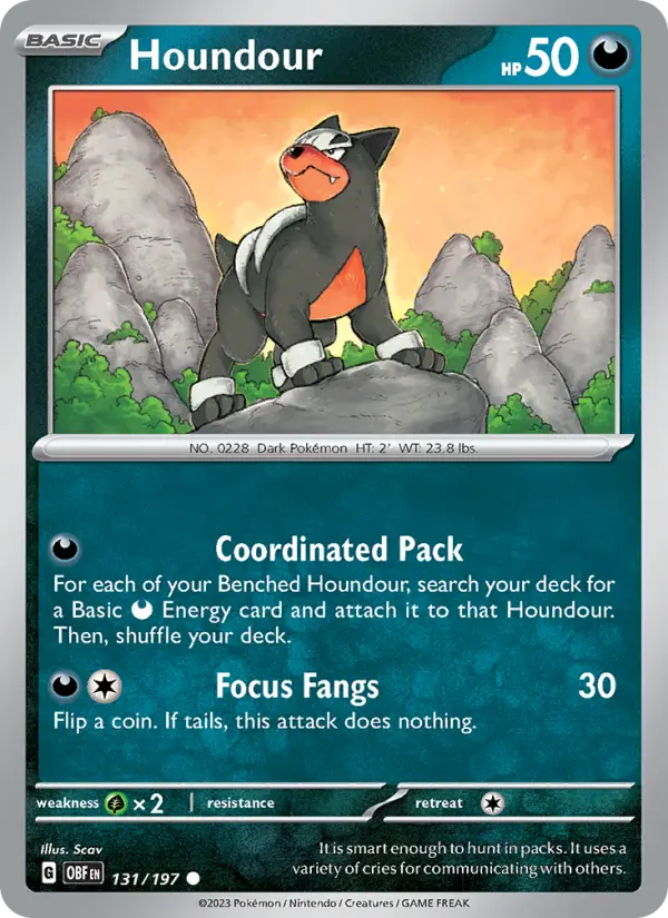 Houndour 131 Obsidian Flames (SV3) Pokemon Card