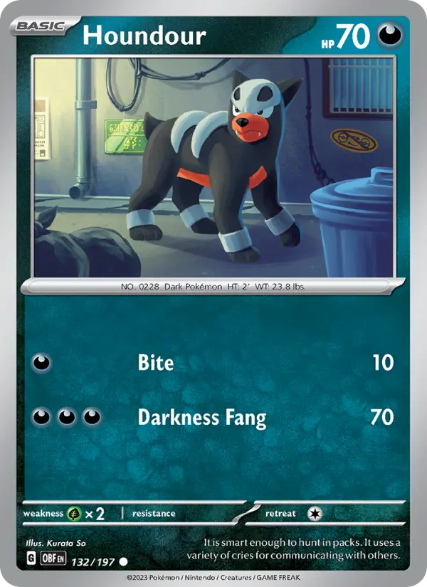 Houndour 132 Obsidian Flames (SV3) Pokemon Card