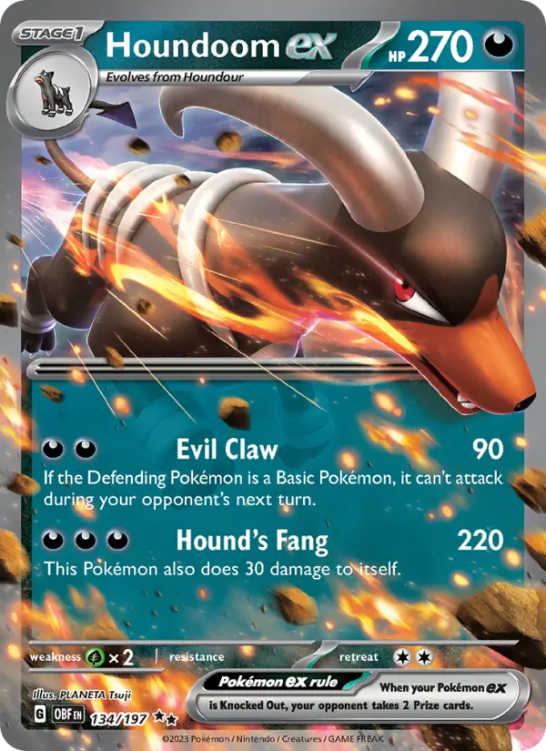 Houndoom ex 134 Obsidian Flames (SV3) Pokemon Card