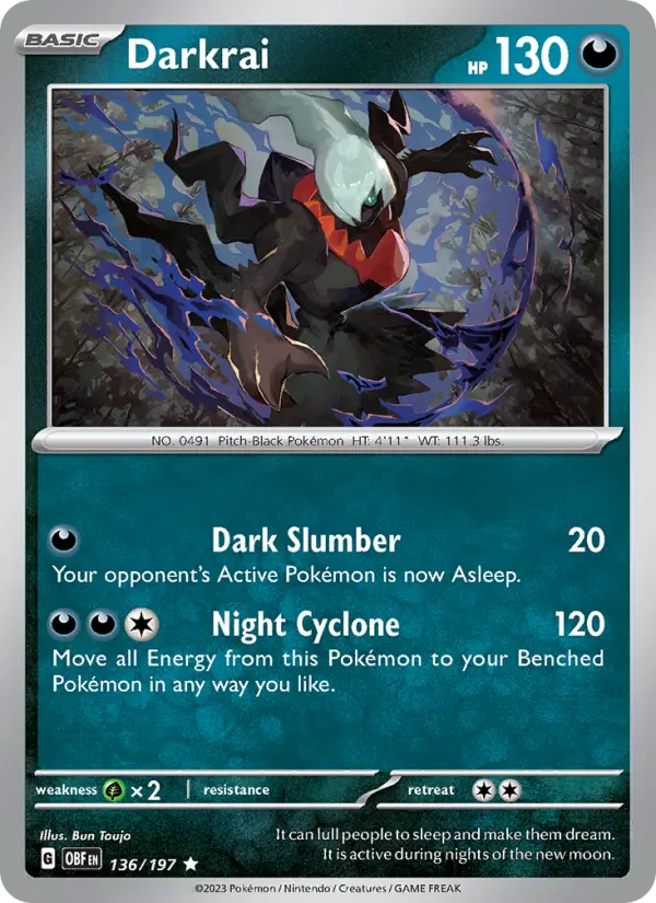 Darkrai 136 Obsidian Flames (SV3) Pokemon Card