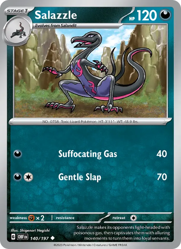 Salazzle 140 Obsidian Flames (SV3) Pokemon Card