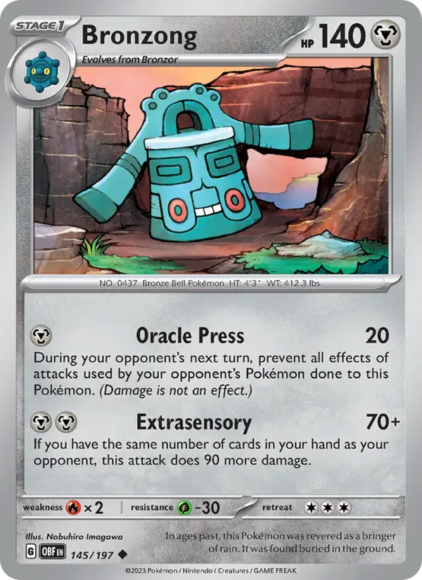 Bronzong 145 Obsidian Flames (SV3) Pokemon Card