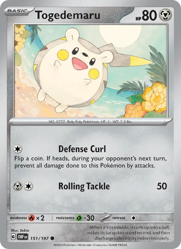 Togedemaru 151 Obsidian Flames (SV3) Pokemon Card