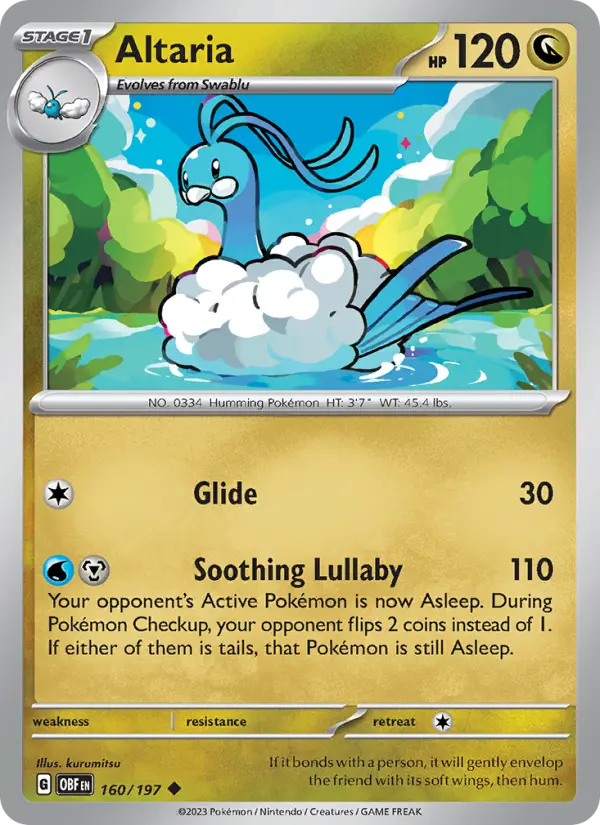 Altaria 160 Obsidian Flames (SV3) Pokemon Card